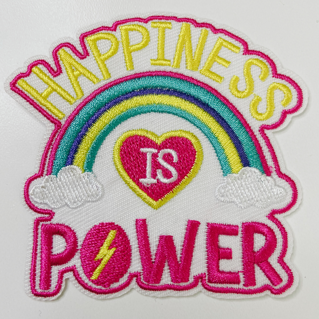 3" Happiness is POWER   -  Embroidered Hat Patch