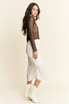 WESTERN CONVERSATIONAL PRINTED MIDI SKIRT