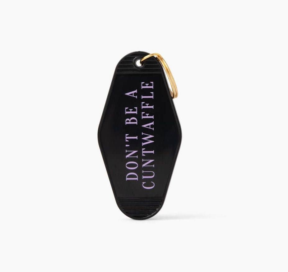 Don't Be a C***waffle Sweary Profanity Motel Keychain