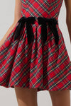 Seliora Plaid Bow Mini Dress