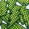 2.5” Green Checkered Lightning Bolt- Embroidered Hat Patch