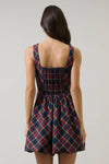 Seliora Plaid Bow Mini Dress