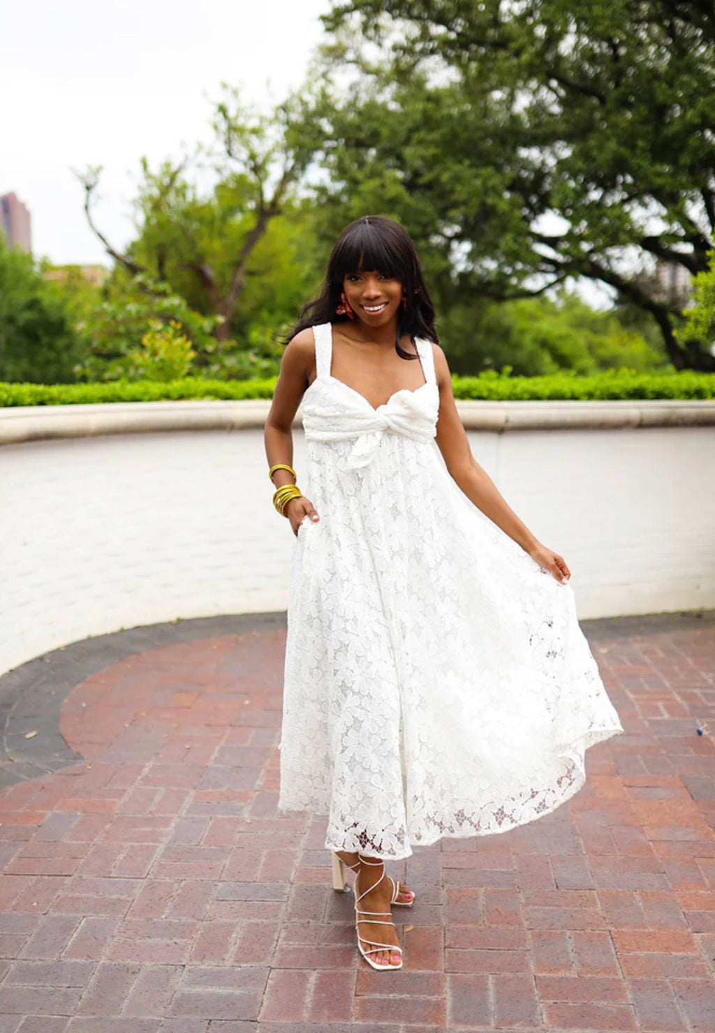 White Smocked Maxi Dress – Rolling Rack Boutique White Smocked Maxi Dress – Rolling Rack Boutique