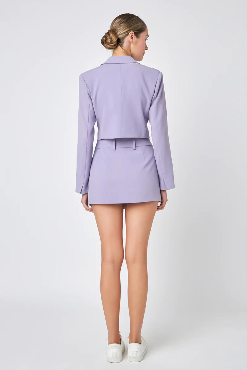 Silky Cropped Blazer Lavender Haze-Executive Suiting Final Sale