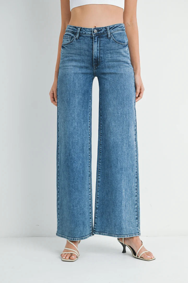 The Stretchy Wide Leg Denim Jeans