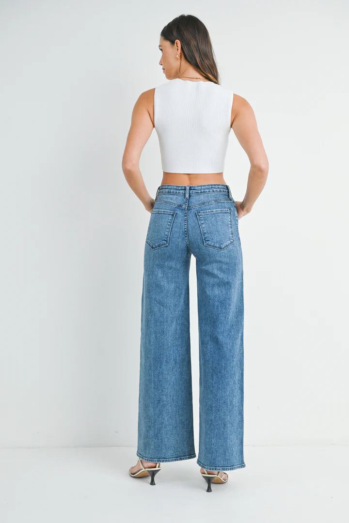 The Stretchy Wide Leg Denim Jeans