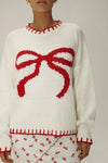 Ribbon Sweater with Stitching Hem