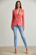Double Breast Gold Button Front Blazer