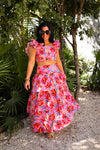 Baha Pink Crop Top and Skirt Set