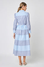 Stripe Block Maxi Dress