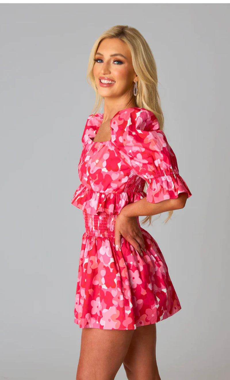 Pink Posies 2 Piece Skirt Set-SIZES MUST MATCH