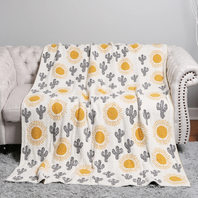 Cactus and Sun Blanket
