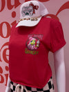 Very Demure Red Pocket Crop Tee