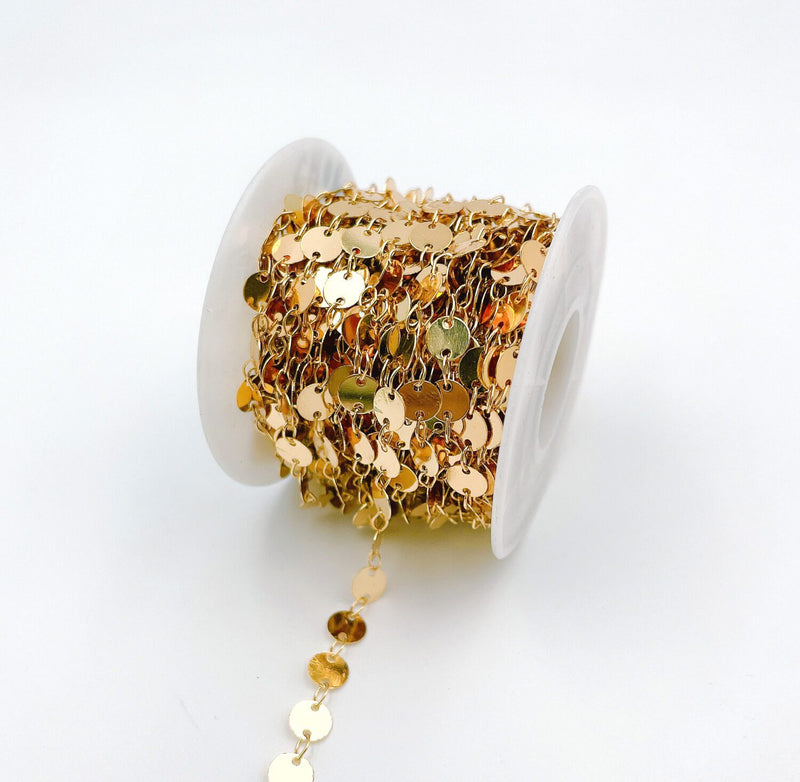 Gold Disc Link Chain - Permanent Jewelry