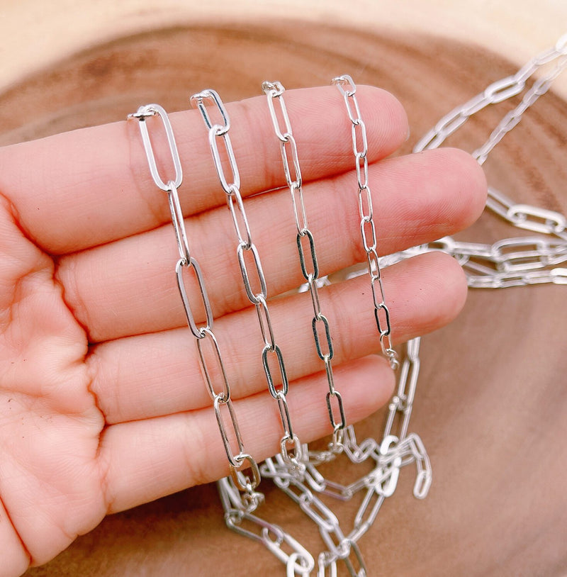 Shiny Silver Paperclip Chain - Permanent Jewelry