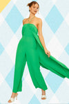 Halter Neck Jumpsuit w/ Draping Overlay