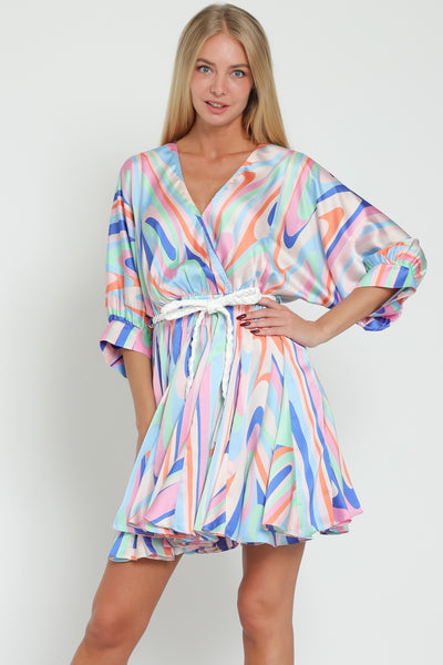 Tangerine Blue Pink Shortie Dress