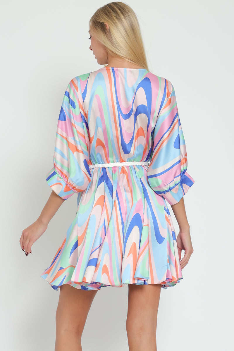 Tangerine Blue Pink Shortie Dress