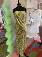 Lime Green Multi Color Tube Maxi Dress