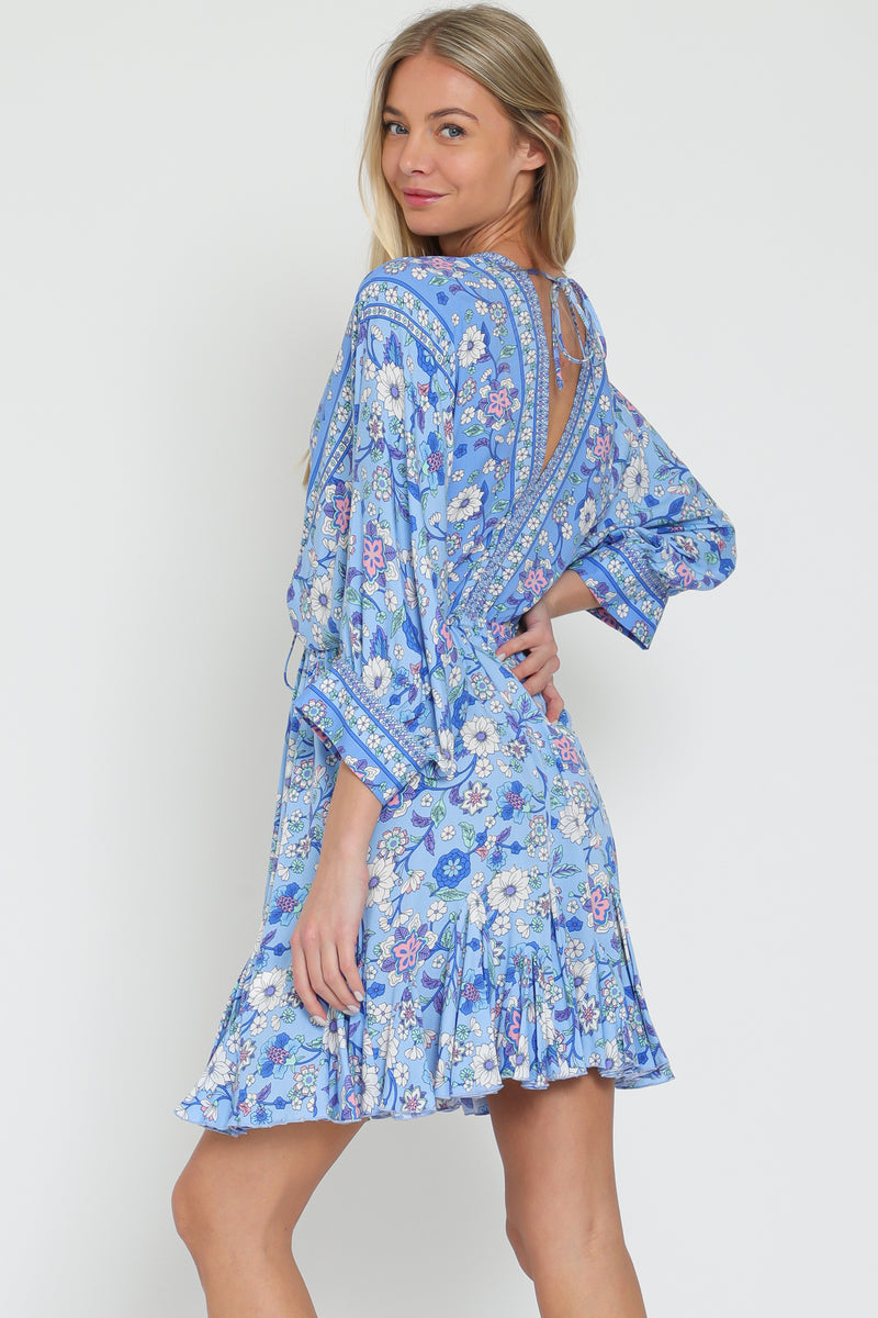 Lt. Blue Dolman Sleeve Mini Dress