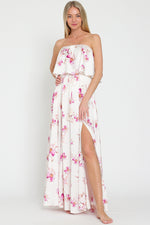 Tube Elastic Waisted Belted Maxi Dress