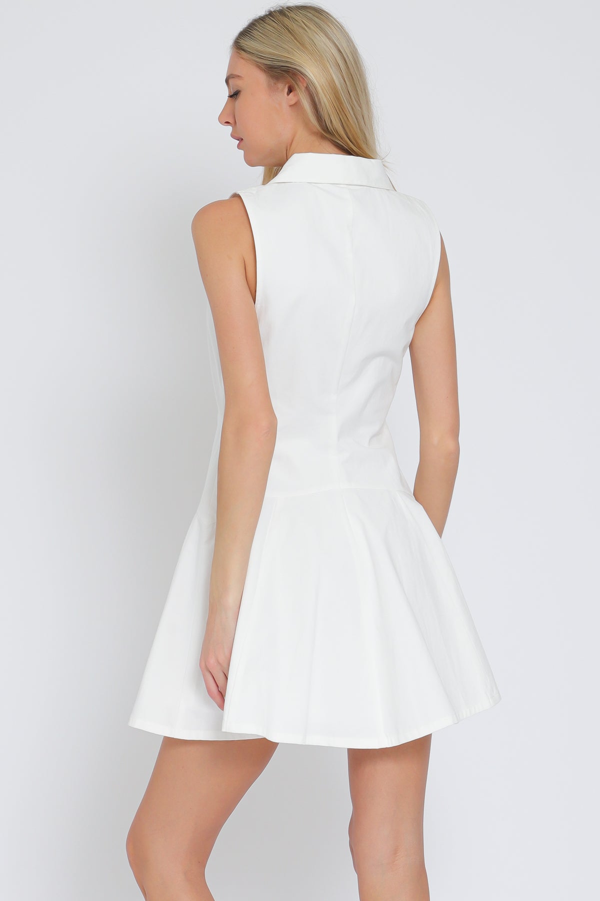 Sleeveless Button Down White Shirt Dress – Rolling Rack Boutique Sleeveless Button Down White Shirt Dress – Rolling Rack Boutique