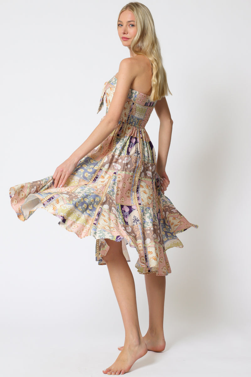 Tube Smocked Midi Dress
