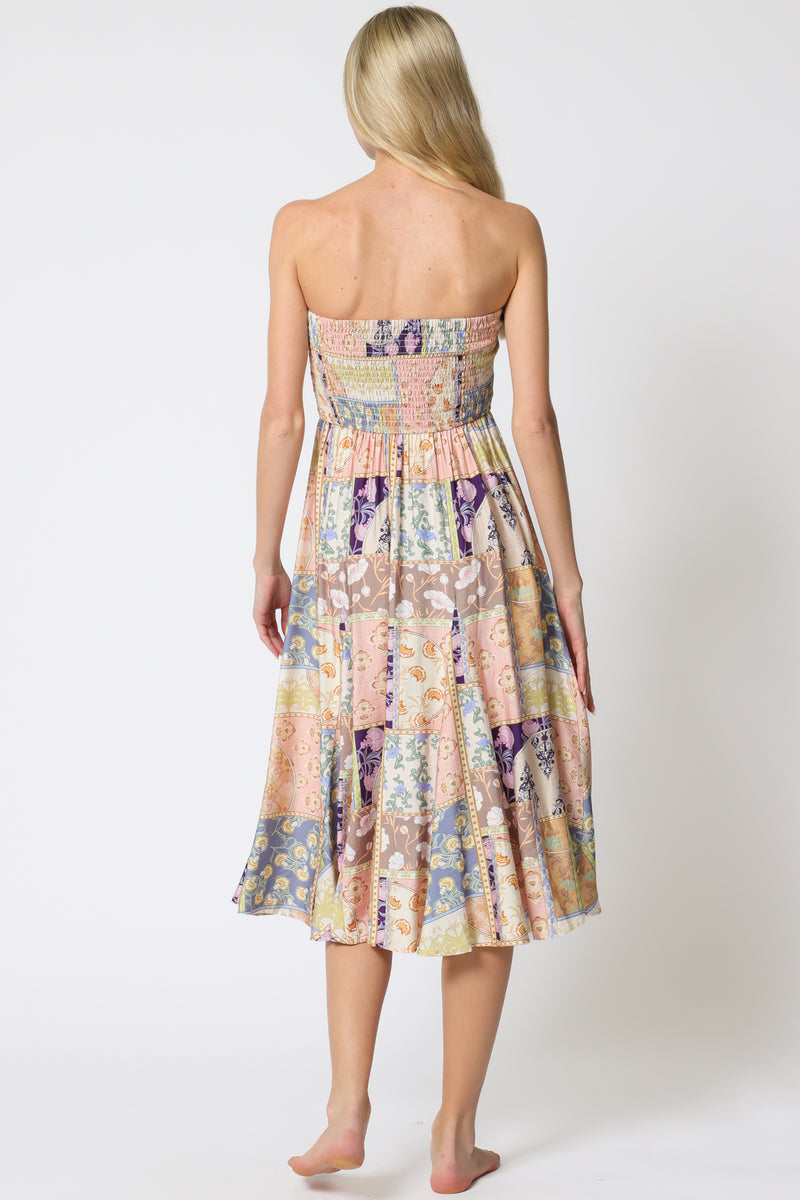 Tube Smocked Midi Dress