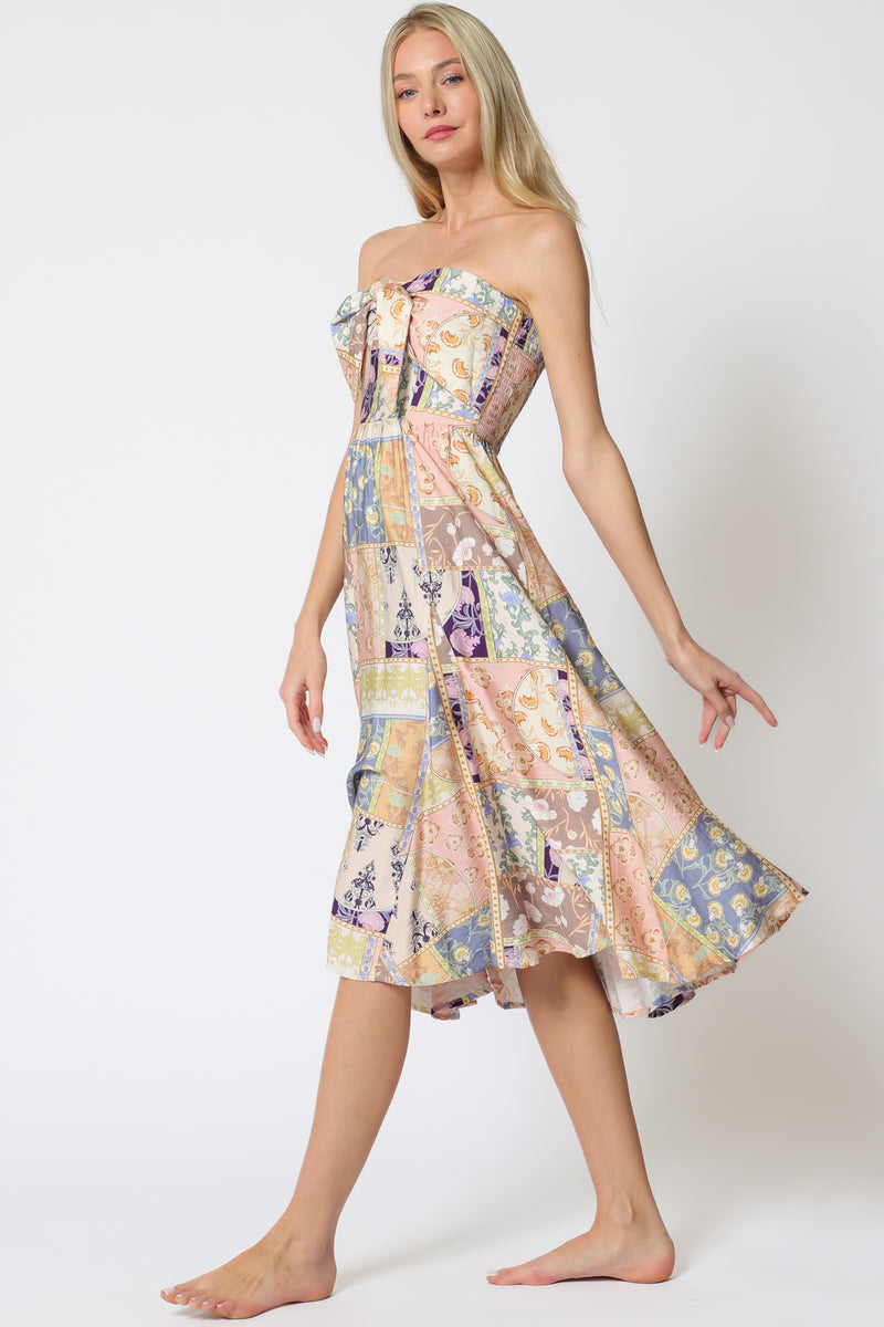 Tube Smocked Midi Dress