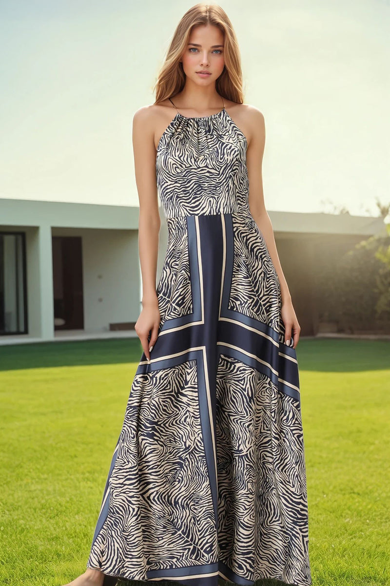 Brown Multi Animal Print Maxi Dress