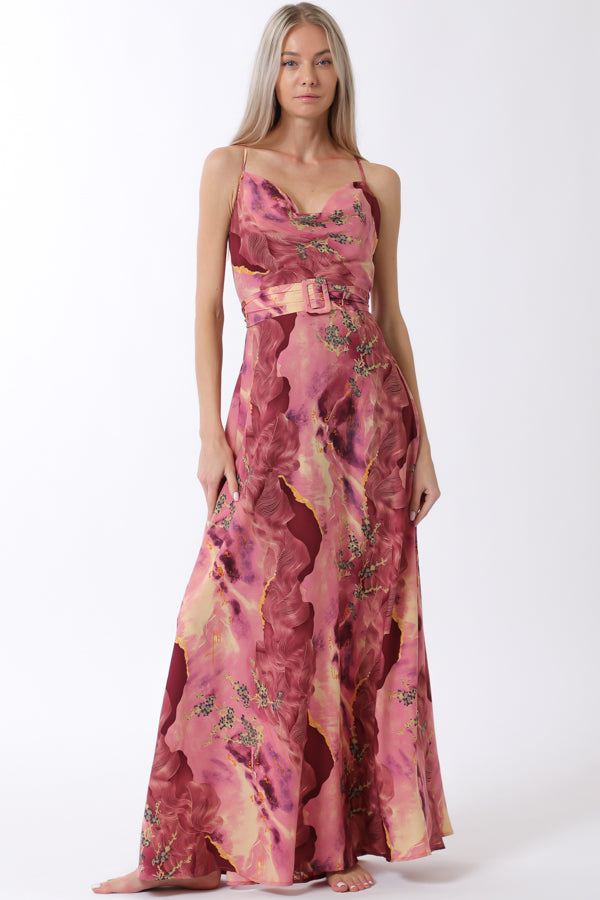 Burgundy Multi Maxi Dress