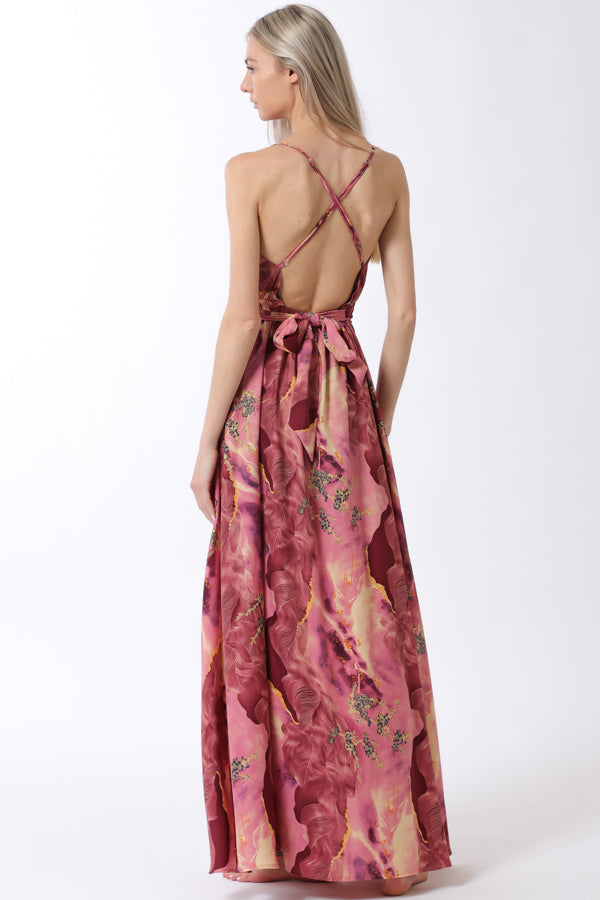 Burgundy Multi Maxi Dress