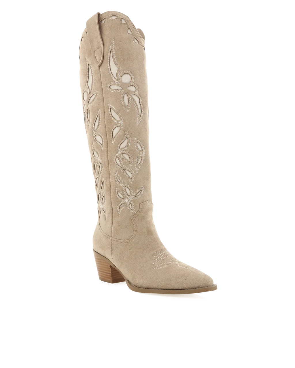 Della Taupe Suede Western Boot