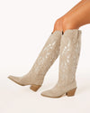 Della Taupe Suede Western Boot