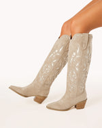 Della Taupe Suede Western Boot