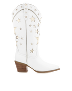 Dollie White Gold Metallic Boots