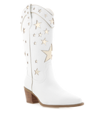 Dollie White Gold Metallic Boots