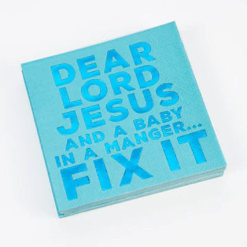 Dear Lord Jesus and Baby on a Manger.. Cocktail Napkins