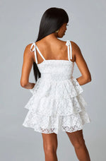 Eyelet White Lace Mini Dress