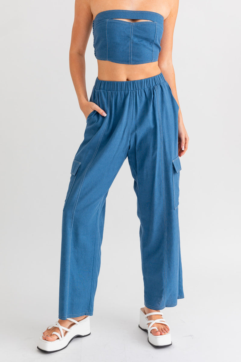 Denim Cargo Pants