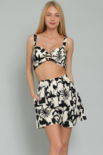White and Black Crop Bra and Shorts SET-SIZES MUST MATCH