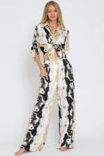 Short Sleeve and High Waisted Pants Set