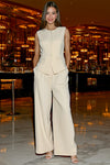 Taupe Sleeveless Top w/ High Waisted Pants Set