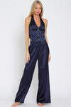 Navy Halter Vest and Wide Leg Pant SET-SIZES MUST MATCH