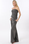 Dark Grey Tube Top and High Waisted Pants Set-SIZES MUST MATCH