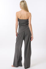Dark Grey Tube Top and High Waisted Pants Set-SIZES MUST MATCH