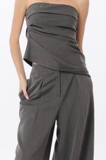 Dark Grey Tube Top and High Waisted Pants Set-SIZES MUST MATCH