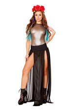 Black Mesh Gypsy Skirt