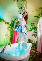 Vinyl Pleated Skirt