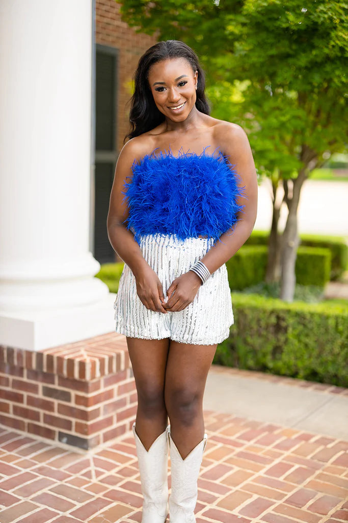 Fancy Feather Crop Top